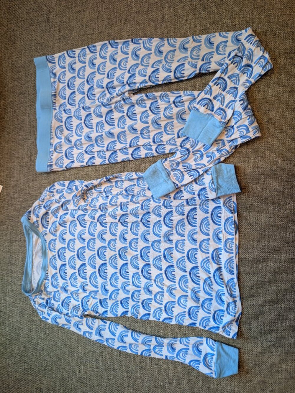 4T Little Sleepies Blue Rainbow Pajamas Set